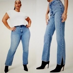 Good American Good Boy Straight Leg with slit 6/28